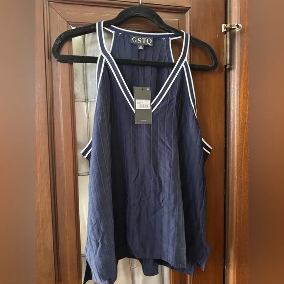 GSTQ fadeaway top in midnight blue size XL - Picture 1 of 6